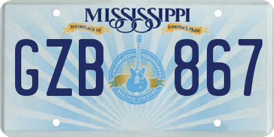 MS license plate GZB867