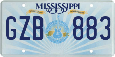MS license plate GZB883