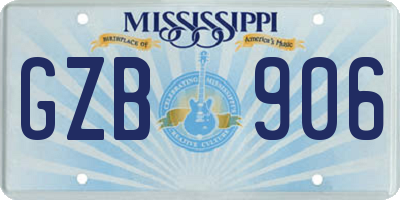MS license plate GZB906