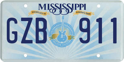MS license plate GZB911