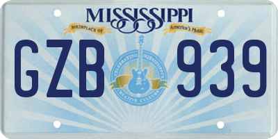 MS license plate GZB939