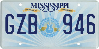 MS license plate GZB946