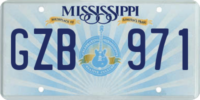 MS license plate GZB971