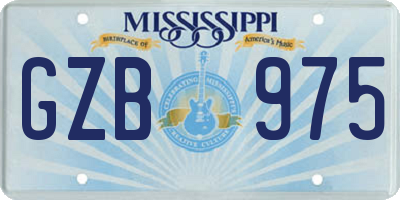 MS license plate GZB975