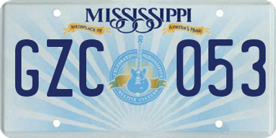 MS license plate GZC053