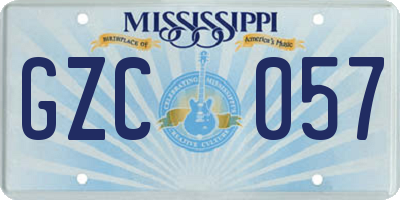 MS license plate GZC057