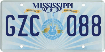 MS license plate GZC088