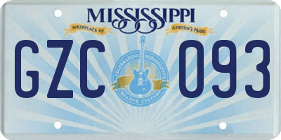 MS license plate GZC093