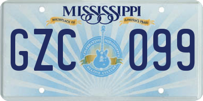 MS license plate GZC099