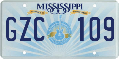MS license plate GZC109