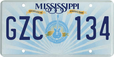 MS license plate GZC134