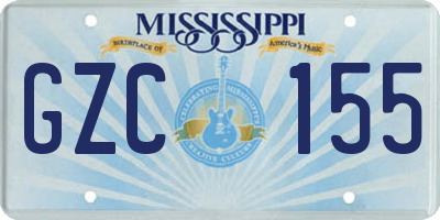 MS license plate GZC155