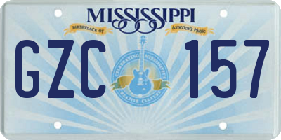 MS license plate GZC157