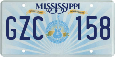 MS license plate GZC158