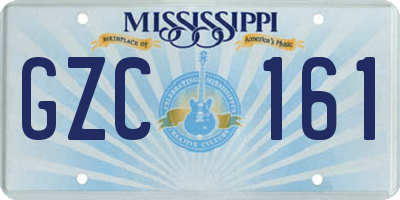 MS license plate GZC161