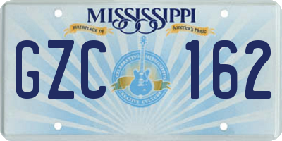 MS license plate GZC162