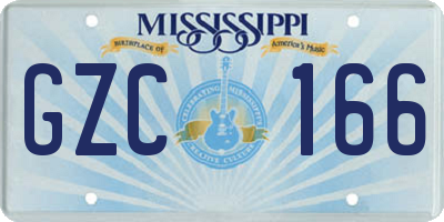 MS license plate GZC166
