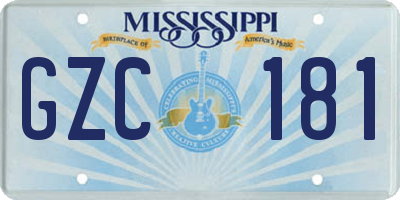 MS license plate GZC181