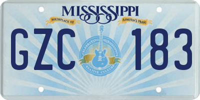 MS license plate GZC183