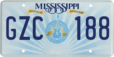 MS license plate GZC188