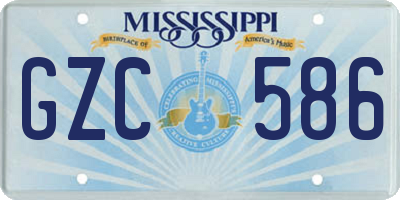 MS license plate GZC586