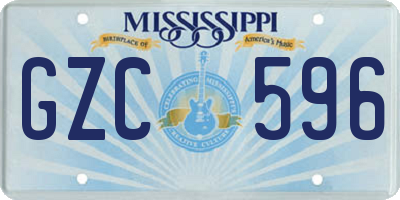 MS license plate GZC596