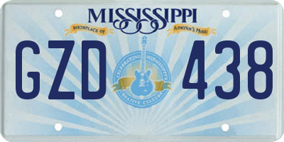 MS license plate GZD438