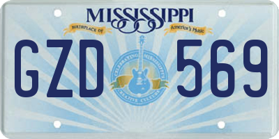 MS license plate GZD569