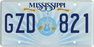 MS license plate GZD821