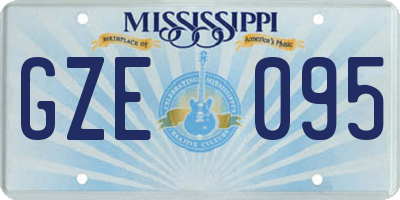 MS license plate GZE095