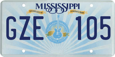 MS license plate GZE105