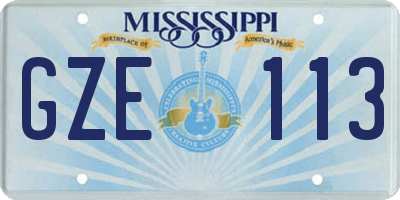 MS license plate GZE113