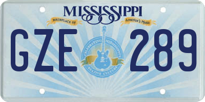 MS license plate GZE289