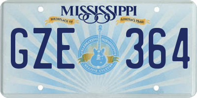 MS license plate GZE364