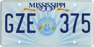 MS license plate GZE375
