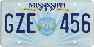 MS license plate GZE456