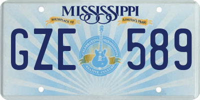 MS license plate GZE589