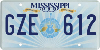 MS license plate GZE612