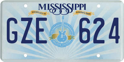 MS license plate GZE624
