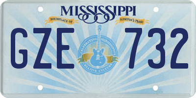 MS license plate GZE732