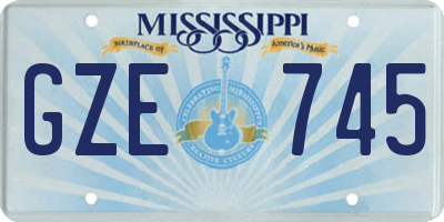 MS license plate GZE745