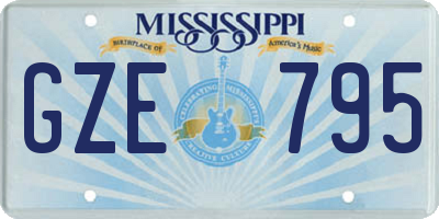 MS license plate GZE795