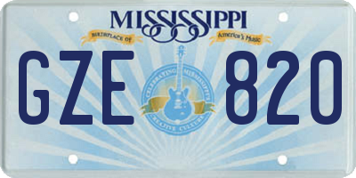 MS license plate GZE820
