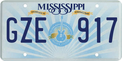MS license plate GZE917