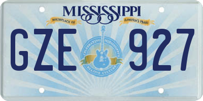 MS license plate GZE927
