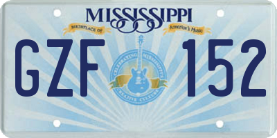 MS license plate GZF152