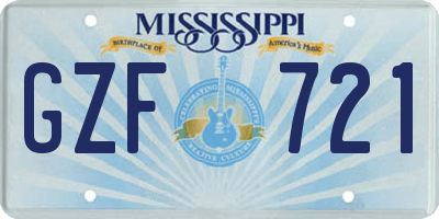 MS license plate GZF721