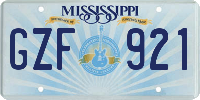 MS license plate GZF921