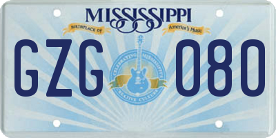 MS license plate GZG080