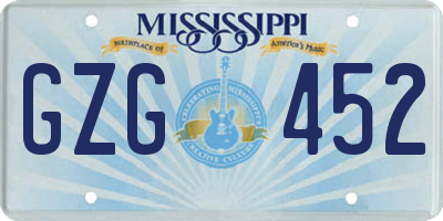 MS license plate GZG452